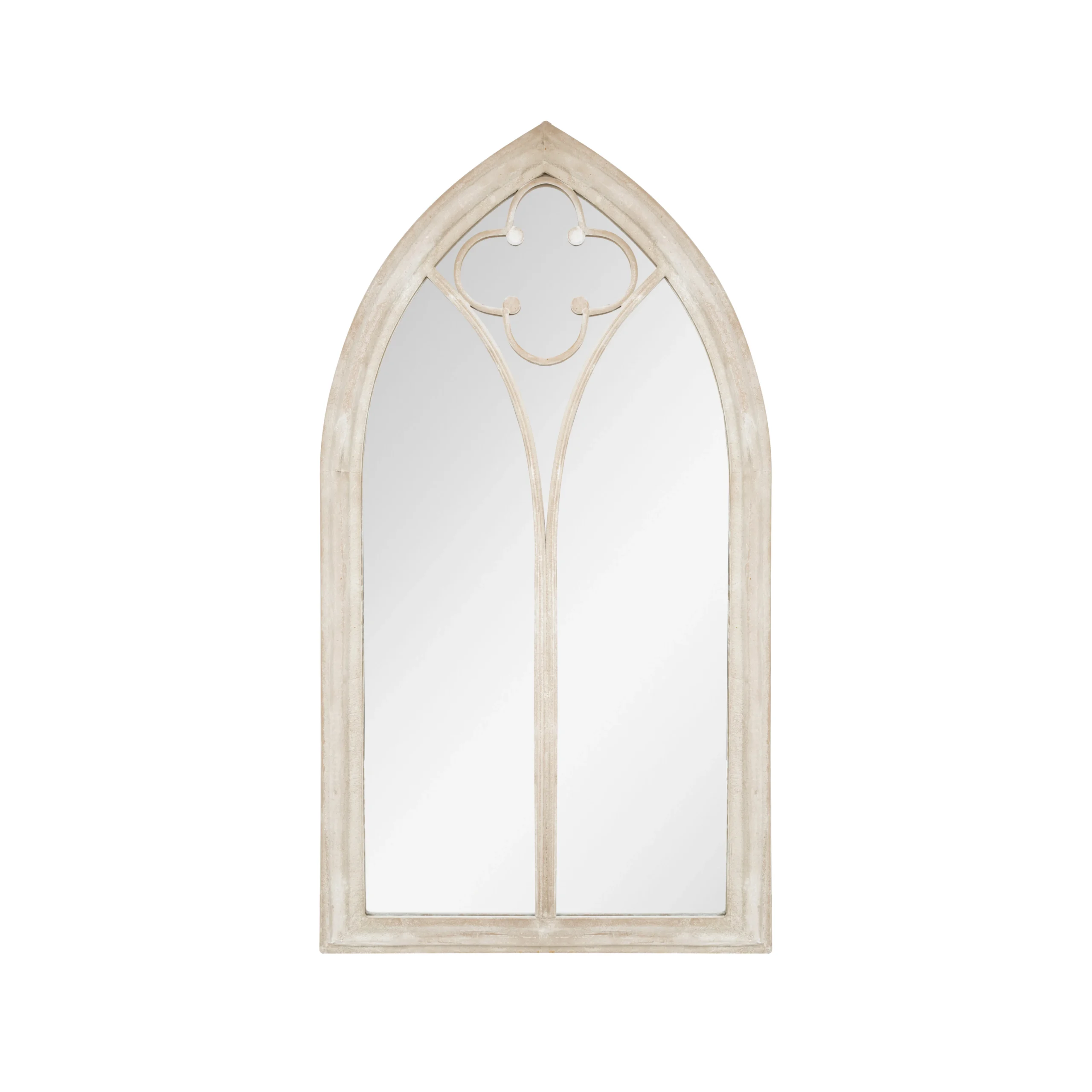 La Hacienda Aston & Wold Church Window Antique White Arch Framed Garden Mirror 1050mm X 560mm 1 La Hacienda Aston & Wold Church Window Antique White Arch Framed Garden Mirror 1050mm X 560mm
