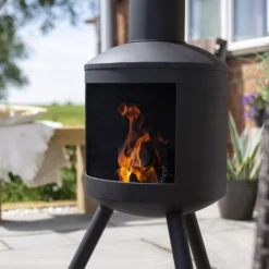 La Hacienda Barola Steel Chiminea -Garden Tool Store la hacienda barola steel chiminea5055025585693 02i BQ