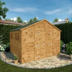 Mercia 10x10 Apex Shiplap Workshop With Double Door -Garden Tool Store mercia 10x10 apex shiplap workshop with double door5029442006246 01i bq