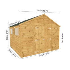Mercia 10x10 Apex Shiplap Workshop With Double Door -Garden Tool Store mercia 10x10 apex shiplap workshop with double door5029442006246 01t bq