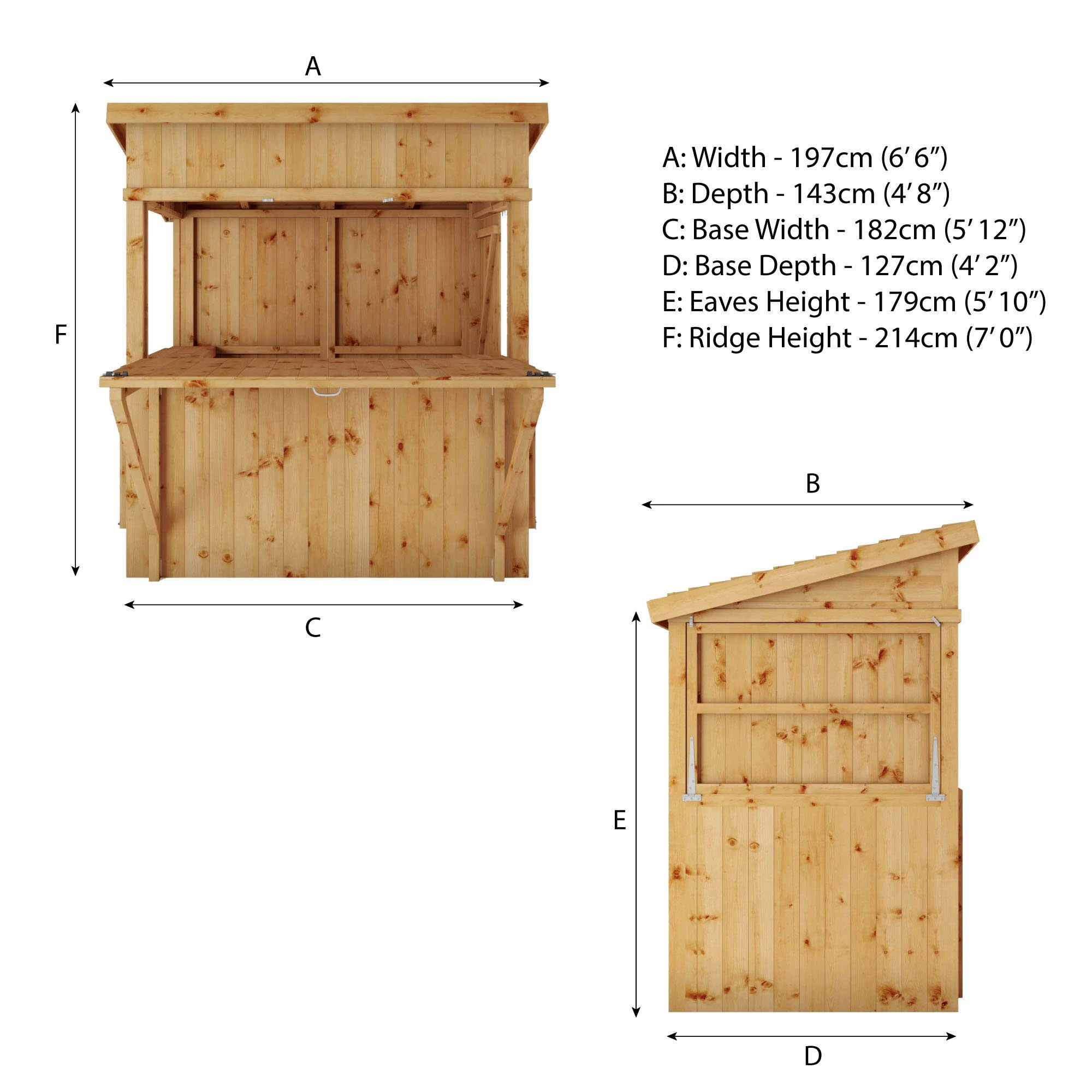 Mercia 6x4 Ft Pent Tongue & Groove Wooden Garden Bar With Single Door 8 Mercia 6x4 Ft Pent Tongue & Groove Wooden Garden Bar With Single Door - Image 8