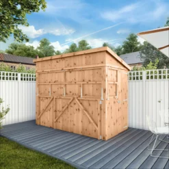 Mercia Garden Bar 9x4 Ft Pent Tongue & Groove Solid Wood Garden Bar With Single Door -Garden Tool Store mercia garden bar 9x4 ft pent tongue groove solid wood garden bar with single door5029442008752 01i