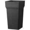 Nurgul Dark Grey Plastic Square Plant Pot (Dia)38cm
