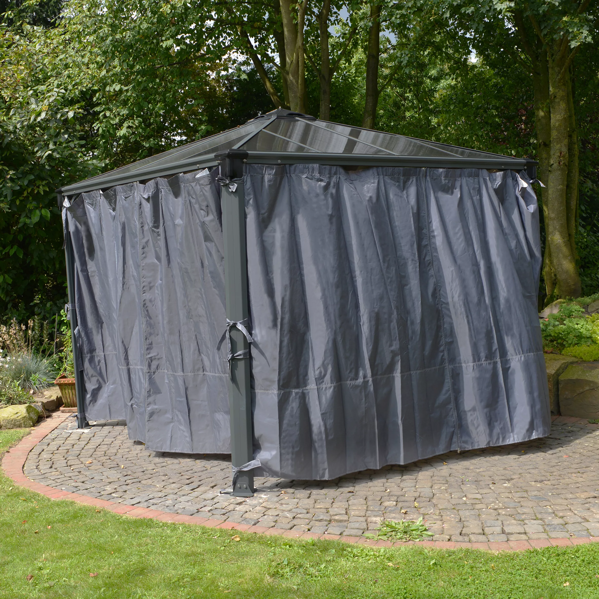 Palram - Canopia 3K Series Grey Polyester (PES) Gazebo Curtain, Pack Of 4 (L)2170mm (W)3660mm 5 Palram - Canopia 3K Series Grey Polyester (PES) Gazebo Curtain, Pack Of 4 (L)2170mm (W)3660mm - Image 5