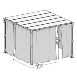 Palram - Canopia 3K Series Grey Polyester (PES) Gazebo Curtain, Pack Of 4 (L)2170mm (W)3660mm 14 Palram - Canopia 3K Series Grey Polyester (PES) Gazebo Curtain, Pack Of 4 (L)2170mm (W)3660mm -Garden Tool Store palram canopia 3k series grey polyester pes gazebo curtain pack of 4 l 2170mm w 3660mm7290108130744 01t