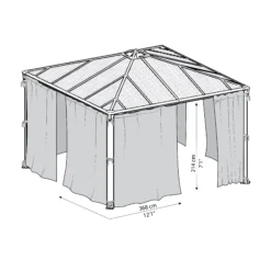 Palram - Canopia 3K Series Grey Polyester (PES) Gazebo Curtain, Pack Of 4 (L)2170mm (W)3660mm 15 Palram - Canopia 3K Series Grey Polyester (PES) Gazebo Curtain, Pack Of 4 (L)2170mm (W)3660mm -Garden Tool Store palram canopia 3k series grey polyester pes gazebo curtain pack of 4 l 2170mm w 3660mm7290108130744 02t