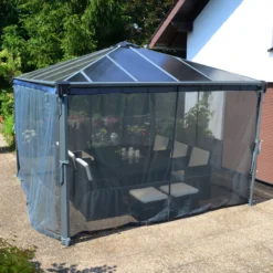 Palram - Canopia 3K Series Grey Polyester (PES) Gazebo Netting, Pack Of 6 (L)2170mm (W)3660mm 11 Palram - Canopia 3K Series Grey Polyester (PES) Gazebo Netting, Pack Of 6 (L)2170mm (W)3660mm -Garden Tool Store palram canopia 3k series grey polyester pes gazebo netting pack of 6 l 2170mm w 3660mm7290108130751 04i