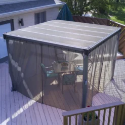 Palram - Canopia 3K Series Grey Polyester (PES) Gazebo Netting, Pack Of 6 (L)2170mm (W)3660mm 12 Palram - Canopia 3K Series Grey Polyester (PES) Gazebo Netting, Pack Of 6 (L)2170mm (W)3660mm -Garden Tool Store palram canopia 3k series grey polyester pes gazebo netting pack of 6 l 2170mm w 3660mm7290108130751 06i