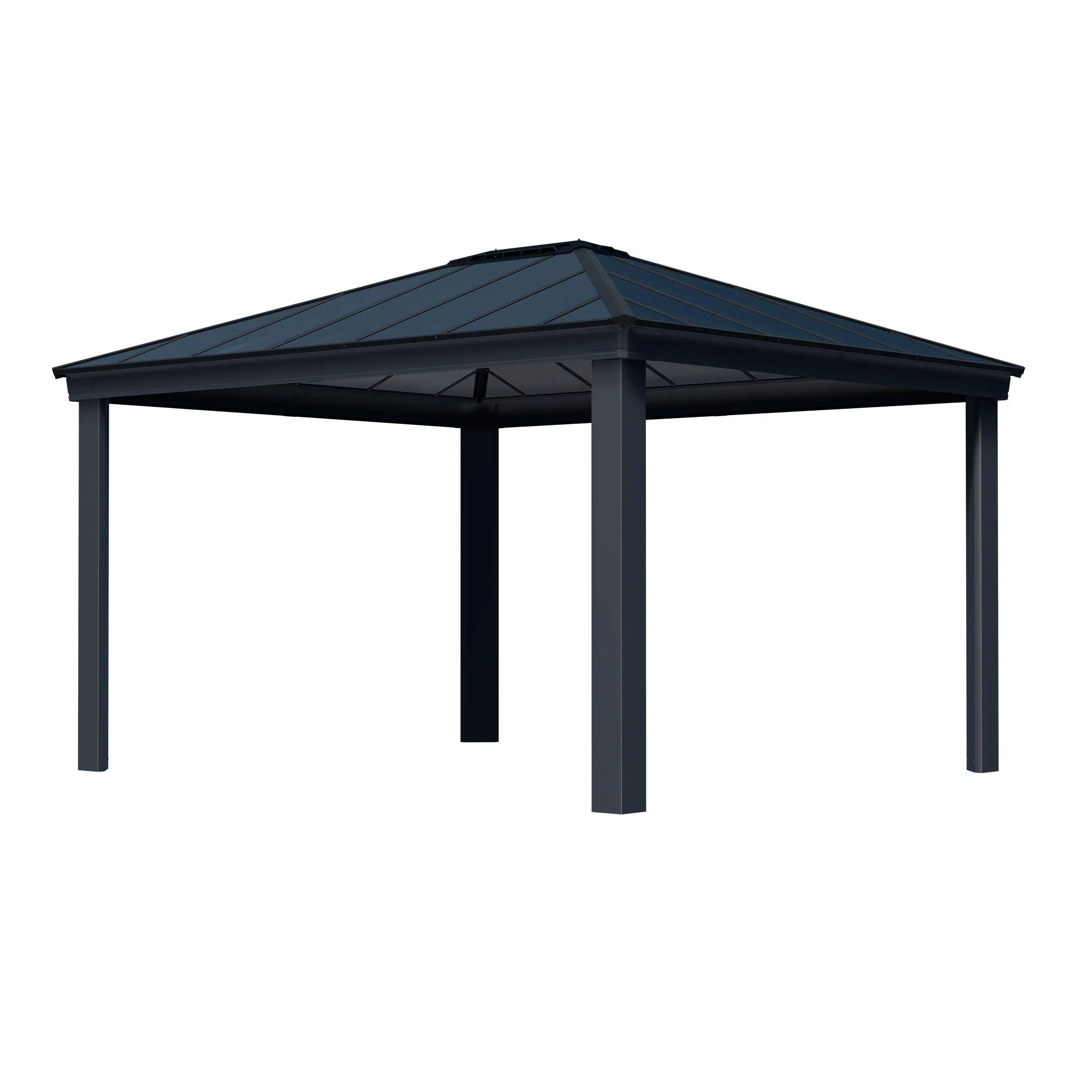Palram - Canopia Dallas Grey Rectangular Gazebo, (W)4.26m (D)3.64m - Assembly Required 2 Palram - Canopia Dallas Grey Rectangular Gazebo, (W)4.26m (D)3.64m - Assembly Required - Image 2
