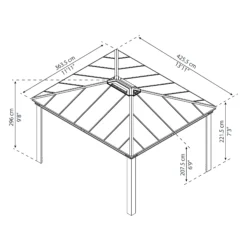 Palram - Canopia Dallas Grey Rectangular Gazebo, (W)4.26m (D)3.64m - Assembly Required 12 Palram - Canopia Dallas Grey Rectangular Gazebo, (W)4.26m (D)3.64m - Assembly Required -Garden Tool Store palram canopia dallas grey rectangular gazebo w 4 26m d 3 64m assembly required7290108601459 01t bq