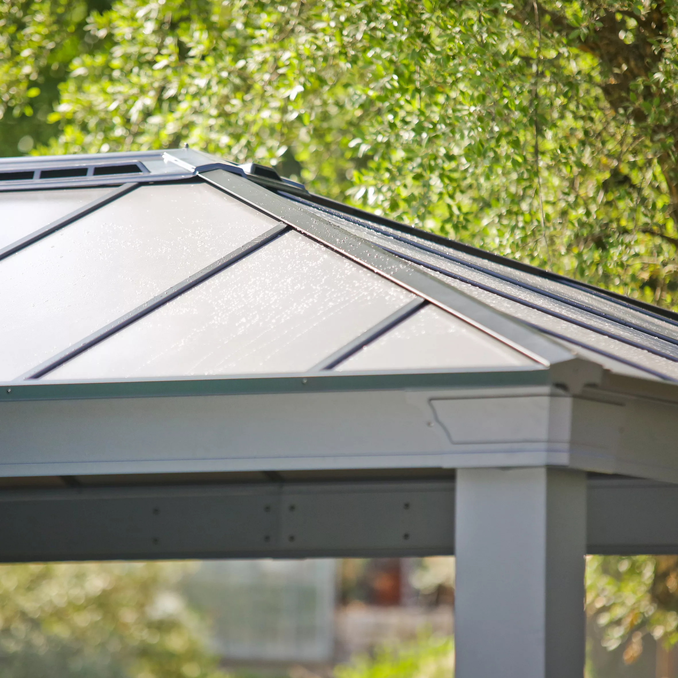 Palram - Canopia Dallas Grey Rectangular Gazebo, (W)4.26m (D)3.64m - Assembly Required 6 Palram - Canopia Dallas Grey Rectangular Gazebo, (W)4.26m (D)3.64m - Assembly Required - Image 6