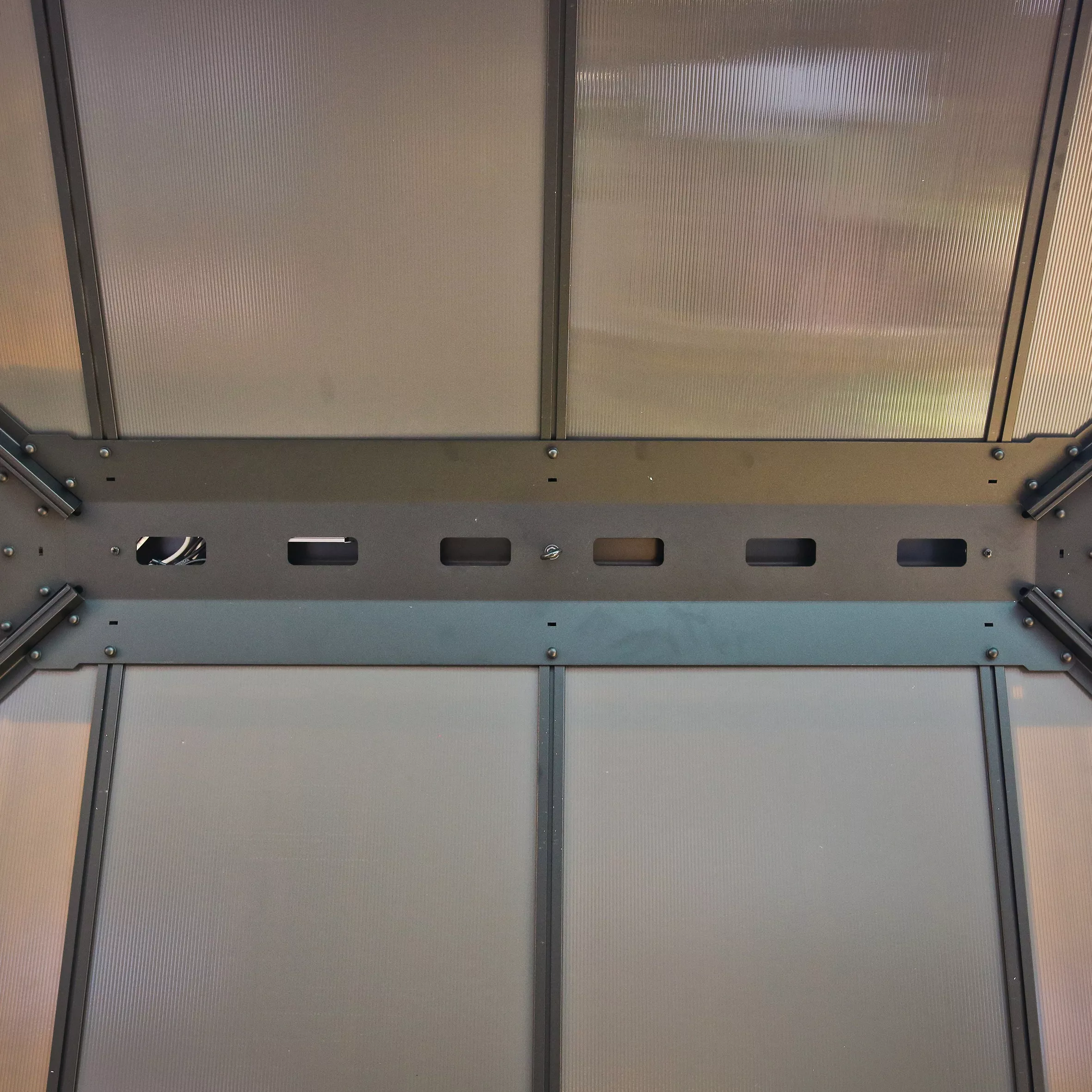 Palram - Canopia Dallas Grey Rectangular Gazebo, (W)4.26m (D)3.64m - Assembly Required 7 Palram - Canopia Dallas Grey Rectangular Gazebo, (W)4.26m (D)3.64m - Assembly Required - Image 7