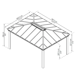 Palram - Canopia Dallas Grey Rectangular Gazebo, (W)4.88m (D)3.64m - Assembly Required 16 Palram - Canopia Dallas Grey Rectangular Gazebo, (W)4.88m (D)3.64m - Assembly Required -Garden Tool Store palram canopia dallas grey rectangular gazebo w 4 88m d 3 64m assembly required7290108601947 01t bq