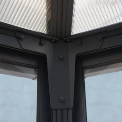 Palram - Canopia Garda Grey Hexagonal Gazebo, (W)5.17m (D)5.95m - Assembly Required -Garden Tool Store palram canopia garda grey hexagonal gazebo w 5 17m d 5 95m assembly required7290108137040 05i bq