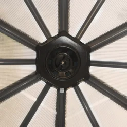 Palram - Canopia Garda Grey Hexagonal Gazebo, (W)5.17m (D)5.95m - Assembly Required -Garden Tool Store palram canopia garda grey hexagonal gazebo w 5 17m d 5 95m assembly required7290108137040 08i bq