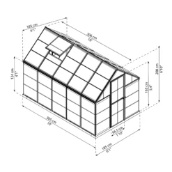Palram - Canopia Harmony Grey 6X10 Greenhouse -Garden Tool Store palram canopia harmony grey 6x10 greenhouse7290108137699 01t BQ