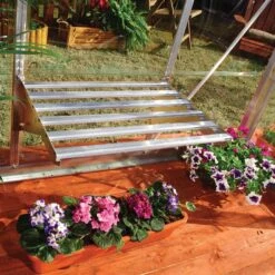 Palram - Canopia Heavy Duty 1 Tier Greenhouse Shelving -Garden Tool Store palram canopia heavy duty 1 tier greenhouse shelving7290103111519 03i bq