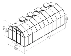 Palram - Canopia Hobby Gardner Green 8x20 Greenhouse -Garden Tool Store palram canopia hobby gardner green 8x20 greenhouse7290103121686 01t