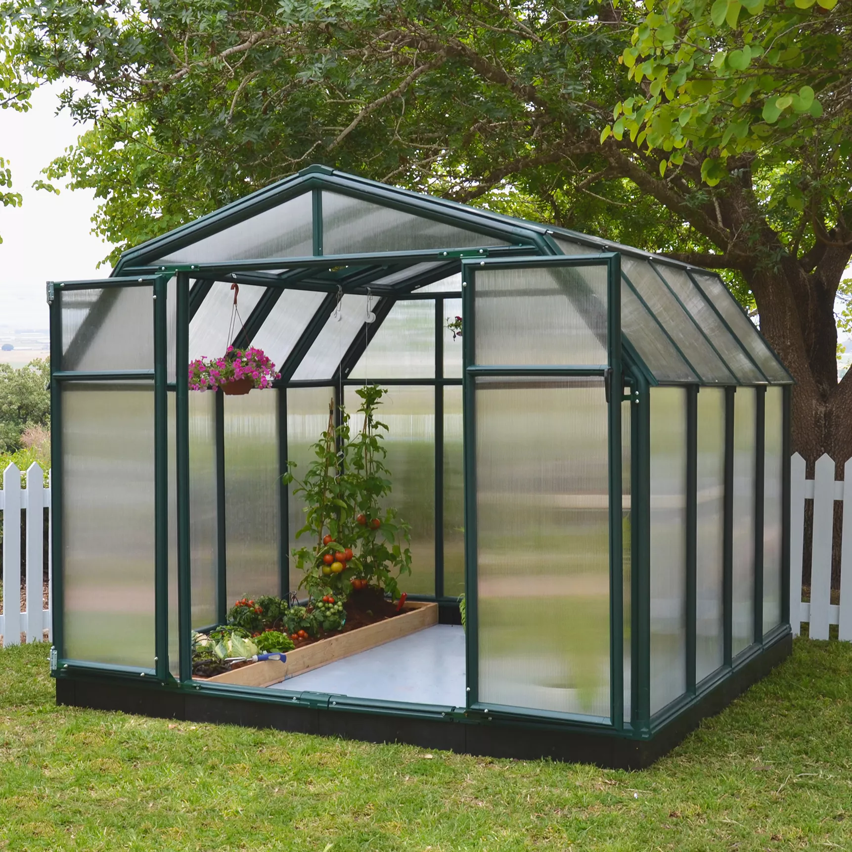 Palram - Canopia Hobby Gardner Green 8x8 Greenhouse 2 Palram - Canopia Hobby Gardner Green 8x8 Greenhouse - Image 2