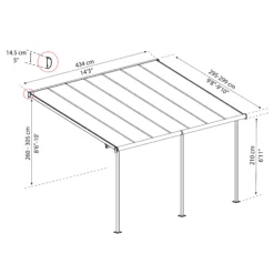 Palram - Canopia Sierra Grey Non-retractable Awning, (L)4.34m (H)3.05m (W)2.99m 13 Palram - Canopia Sierra Grey Non-retractable Awning, (L)4.34m (H)3.05m (W)2.99m -Garden Tool Store palram canopia sierra grey non retractable awning l 4 34m h 3 05m w 2 99m7290108130270 01t bq