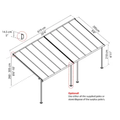 Palram - Canopia Sierra White Non-retractable Awning, (L)6.19m (H)3.05m (W)2.99m -Garden Tool Store palram canopia sierra white non retractable awning l 6 19m h 3 05m w 2 99m7290108130546 01t bq