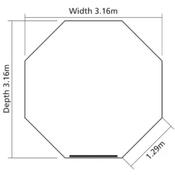 Rowlinson Octagonal Gazebo, (W)3.57m (D)3.57m - Assembly Service Included -Garden Tool Store rowlinson octagonal gazebo w 3 57m d 3 57m assembly service included5013856996361 03t BQ