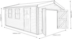 Shire 13x12 Bradenham Wooden Garage - Assembly Service Included -Garden Tool Store shire 13x12 bradenham wooden garage assembly service included5019804383689 03t