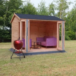 Shire Blenheim 10x8 Apex Shiplap Wooden Summer House With Bi-fold Door - Assembly Service Included -Garden Tool Store shire blenheim 10x8 apex shiplap wooden summer house with bi fold door assembly service included5019804111213 02i bq