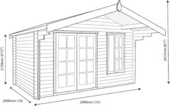 Shire Cannock 10x10 Glass Apex Tongue & Groove Wooden Cabin - Base Not Included 17 Shire Cannock 10x10 Glass Apex Tongue & Groove Wooden Cabin - Base Not Included -Garden Tool Store shire cannock 10x10 glass apex tongue groove wooden cabin base not included5019804310197 03t