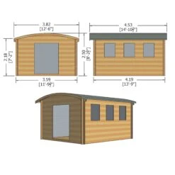 Shire Kilburn 12x14 Ft Toughened Glass Curved Tongue & Groove Wooden Cabin - Assembly Service Included -Garden Tool Store shire kilburn 12x14 ft toughened glass curved tongue groove wooden cabin assembly service included5019804119691 02t bq