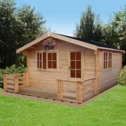 Shire Kinver 12x12 Ft Apex Tongue & Groove Wooden Cabin With Felt Tile Roof - Assembly Service Included -Garden Tool Store shire kinver 12x12 ft apex tongue groove wooden cabin with felt tile roof assembly service included5019804111398 01i
