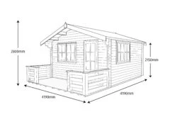 Shire Kinver 12x14 Glass Apex Tongue & Groove Wooden Cabin - Base Not Included -Garden Tool Store shire kinver 12x14 glass apex tongue groove wooden cabin base not included5019804112197 03t