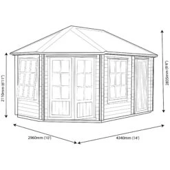 Shire Rowney 10x14 Ft Toughened Glass Apex Tongue & Groove Wooden Cabin With Felt Tile Roof -Garden Tool Store shire rowney 10x14 ft toughened glass apex tongue groove wooden cabin with felt tile roof5019804111268 02t