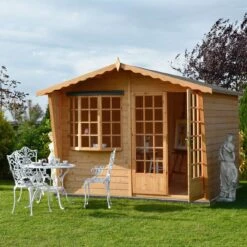 Shire Sandringham 10x8 Glass Apex Shiplap Wooden Summer House - Base Not Included 9 Shire Sandringham 10x8 Glass Apex Shiplap Wooden Summer House - Base Not Included -Garden Tool Store shire sandringham 10x8 glass apex shiplap wooden summer house base not included5019804891443 01i bq