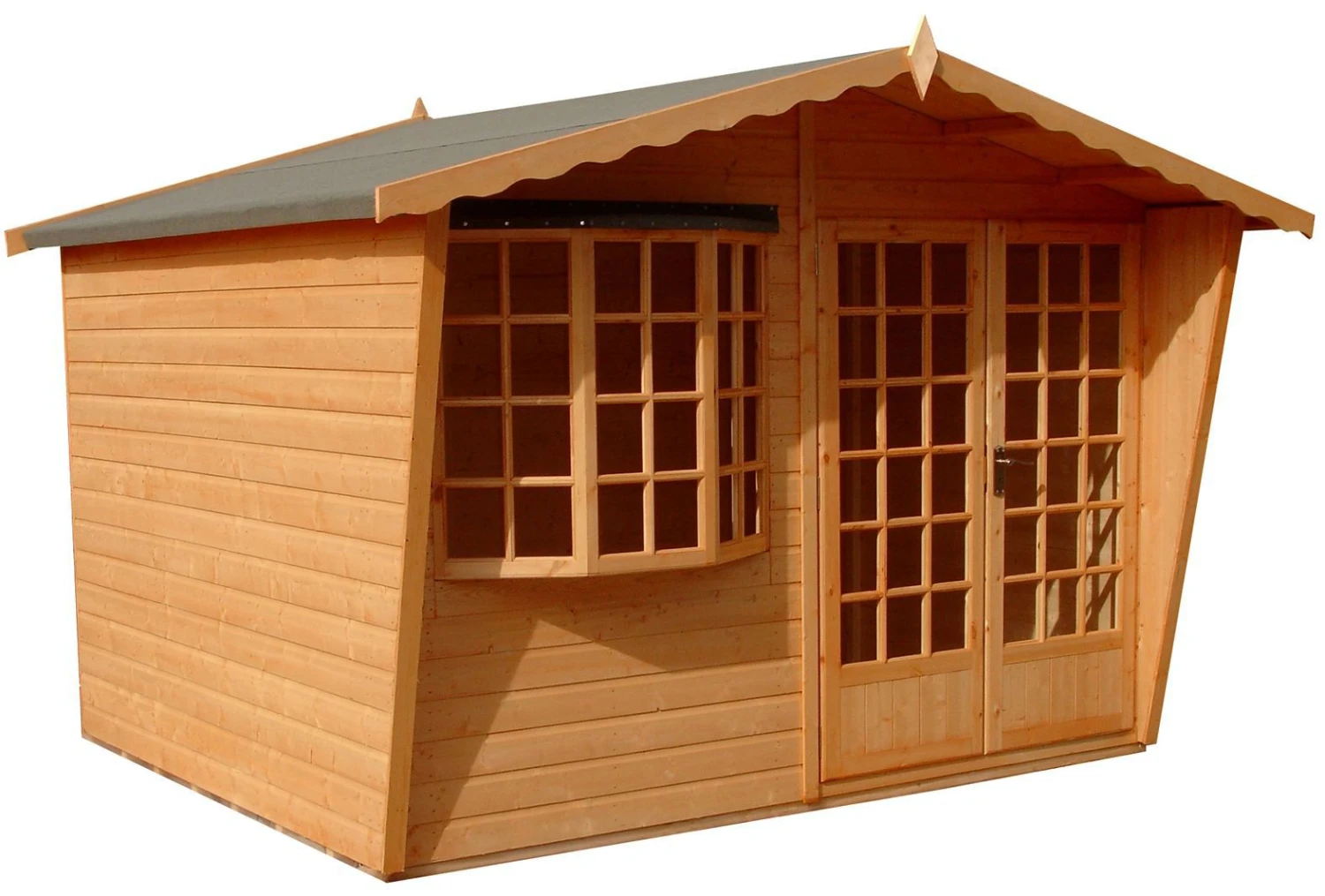 Shire Sandringham 10x8 Glass Apex Shiplap Wooden Summer House - Base Not Included 1 Shire Sandringham 10x8 Glass Apex Shiplap Wooden Summer House - Base Not Included