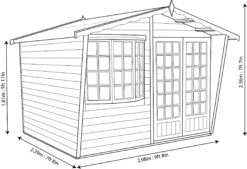 Shire Sandringham 10x8 Glass Apex Shiplap Wooden Summer House - Base Not Included 11 Shire Sandringham 10x8 Glass Apex Shiplap Wooden Summer House - Base Not Included -Garden Tool Store shire sandringham 10x8 glass apex shiplap wooden summer house base not included5019804891443 03t