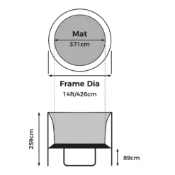 TP Toys Genius Black & Blue 14 Ft Trampoline -Garden Tool Store tp toys genius black blue 14 ft trampoline5021854902130 01t bq