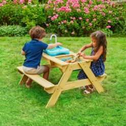 TP Toys Splash & Play Timber Sand & Water Picnic Table -Garden Tool Store tp toys splash play timber sand water picnic table5021854106170 01i bq