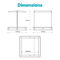 TP Toys Timber Rectangular Sand Pit With Canopy -Garden Tool Store tp toys timber rectangular sand pit with canopy5021854102752 01t bq