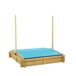 TP Toys Timber Rectangular Sand Pit With Canopy -Garden Tool Store tp toys timber rectangular sand pit with canopy5021854102752 03c bq
