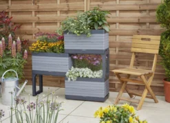 Verve Grey Rectangular Planter, Set -Garden Tool Store verve grey rectangular planter set5059340328881 02i