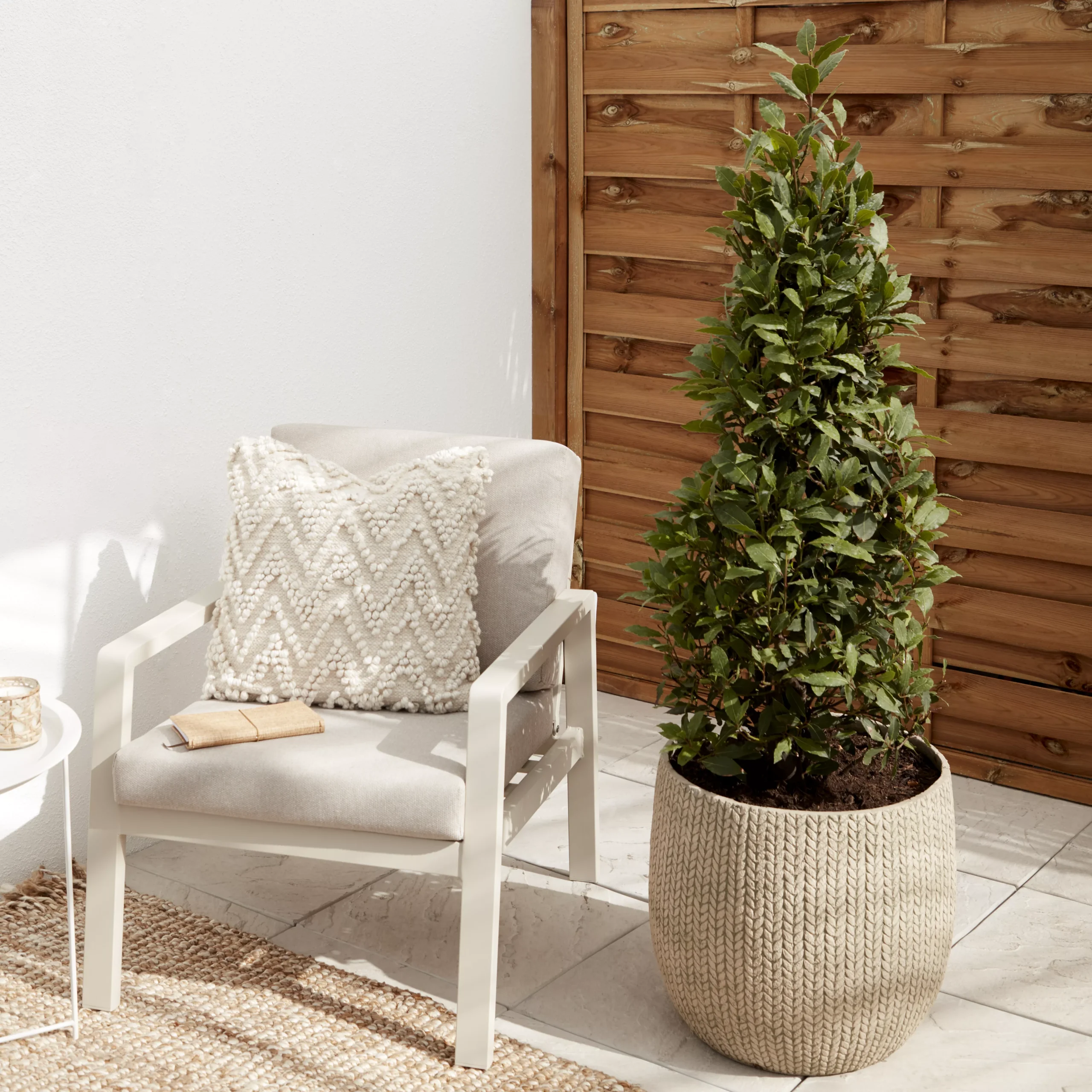 Verve Kulun Beige Knitted Effect Fibreclay Circular Plant Pot (Dia)46cm 3 Verve Kulun Beige Knitted Effect Fibreclay Circular Plant Pot (Dia)46cm - Image 3