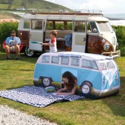 Volkswagen Blue Camper Van Pop Up Tent -Garden Tool Store volkswagen blue camper van pop up tent5031470224875 10i bq